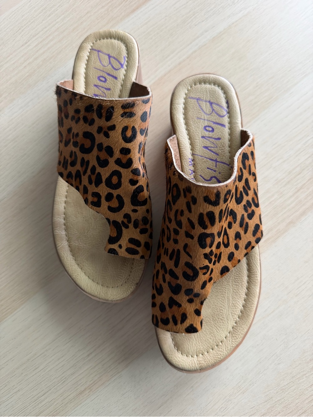Blowfish Malibu Leopard Platform Sandals Safari Animal Print Boho Sz 8.5 90s Y2K